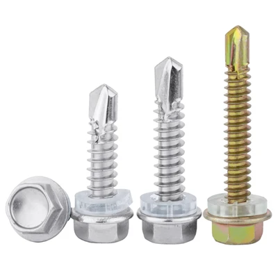 Cargols auto-perforants de cap hexagonal amb rentadora de PVC